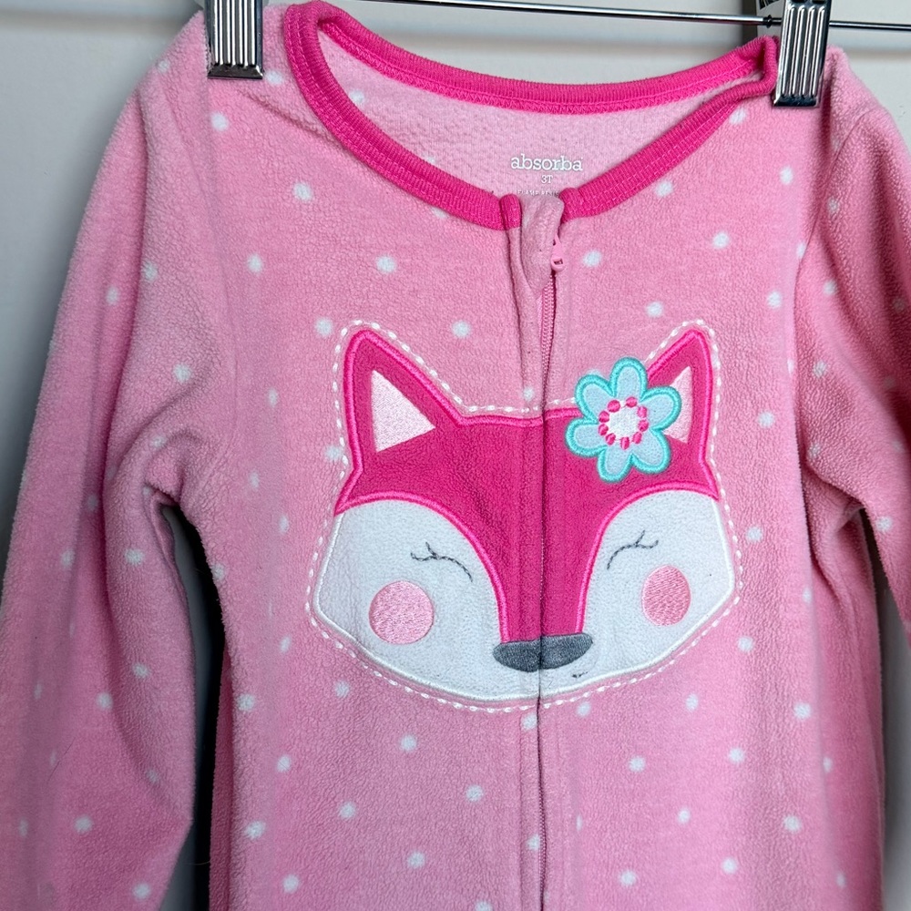 Absorba Hot Pink Polka-Dot Toddler Pajama One-Piece
